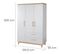 Armoire "Caro" 3 Portes - 2 Tiroirs - Gris Clair