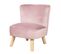 Fauteuil Enfant "Lil Sofa" - Avec Pieds En Bois Stables - Velours Rose