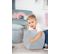 Tabouret Enfant En Forme De Coeur "Lil Sofa" - En Velours Doux - Bleu Clair