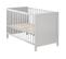 Lit Bébé 2en1 Indépendant Et Cododo 60 x 120 cm - 5 Barreaux Amovibles - Hauteur Réglable - Gris