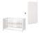 Lit Bébé 2en1 Indépendant et Cododo 60x120 + Matelas - Hauteur Réglable - Bois Laqué Blanc