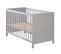 Lit Bébé 2en1 Indépendant Et Cododo 60x120 + Matelas - Hauteur Réglable - Bois Laqué Gris