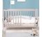 Lit Bébé 2en1 Indépendant Et Cododo 60x120 + Matelas - Hauteur Réglable - Bois Laqué Gris