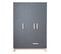 Armoire "Jara" 3 Portes - Gris Anthracite