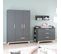 Armoire "Jara" 3 Portes - Gris Anthracite