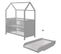 Lit Bébé Cabane 60x120 + Plan à Mettre Sur Le Lit + Matelas à Langer - Convertible - Bois Gris