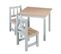 Ensemble Table Et 2 Chaises Enfants Woody - Plateau Et Assises En Aspect Bois - Gris