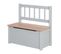 Banc-Coffre à Jouets Woody pour Enfant en Bois - Résistant aux Rayures - Gris / Aspect Bois