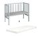 Lit Cododo 45 X 90 Avec Matelas Respirant Et Barrière En Toile - Gris