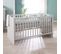 Lit Bébé Évolutif Lea en Bois - Convertible en Lit Junior - Hauteur Réglable - Gris Clair