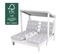 Double Chaise Longue Pour Enfants En Bois Massif Avec 4 Coussins Et Pare Soleil - Gris