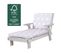 Chaise Longue Pour Enfant En Bois Massif Avec 2 Coussins Et Porte Gobelet - Gris