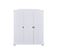 Armoire 3 portes AUTHENTIC en pin massif blanc vernis