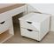 Lit Double Multi-rangements TILL 180x200cm 2 Tables chevet 6 tiroirs 8 niches Bois Massif Blanc