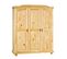 Armoire BERN Fonctionnelle 3 Portes 5 Niches et Penderie en Bois Massif Naturel