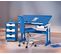 Bureau inclinable PACO Bois Massif et MDF Vernis bleu et blanc