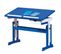 Bureau inclinable PACO Bois Massif et MDF Vernis bleu et blanc