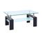 Table Basse DANA Moderne Plateau Verre Et Noir. Dim. 100 x 60 x 45 cm