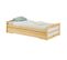 Lit Gigogne Lorena En Pin Massif, 90 X 190 Cm, Vernis Naturel Et Blanc