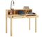 Bureau Lennox, Avec 2 Tiroirs Et 3 Niches, En Pin Massif Vernis Naturel