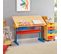 Bureau Enfant Flexi, En Pin Massif, Réglable En Hauteur Et Plateau Inclinable, Lasuré Multicolore