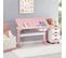 Bureau Enfant Flexi En Pin Massif Réglable En Hauteur Plateau Inclinable Lasuré Blanc Et Rose