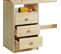 Bureau Enfant Kevin, En Pin Massif, 3 Tiroirs Et Plateau Inclinable, Vernis Naturel