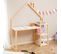 Bureau Enfant Nivia En Forme De Maison En Pin Massif Lasuré Blanc/naturel