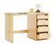 Bureau Enfant Emma, En Pin Massif, 4 Tiroirs Et Plateau Inclinable, Naturel