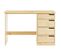 Bureau Enfant Emma, En Pin Massif, 4 Tiroirs Et Plateau Inclinable, Naturel