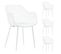 Lot De 4 Chaises Lucia, En Plastique Blanc Et Métal Blanc