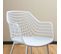 Lot De 4 Chaises Lucia, En Plastique Blanc Et Métal Blanc