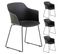 Lot De 4 Chaises De Jardin Foro En Plastique Noir