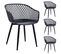 Lot De 4 Chaises Madeira, En Plastique Et Métal Noir