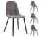 Lot De 4 Chaises Alvaro, Avec Revêtement En Tissu Gris