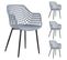 Lot De 4 Chaises Lucia, En Plastique Gris Clair