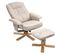 Fauteuil De Relaxation Avec Repose-pieds Charly, En Tissu Beige