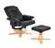 Fauteuil De Relaxation Avec Repose-pieds Charly, En Synthétique Noir