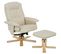 Fauteuil De Relaxation Avec Repose-pieds Charly, En Synthétique Beige