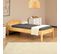 Lit Simple 90x200 Cm Soraja En Pin Massif Vernis Naturel