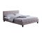 Lit Double Josy, 140 X 190 Cm, Capitonné Avec Sommier, En Tissu Gris