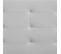 Lit Double Mathieu, 140 X 190 Cm, Capitonné Avec Sommier, Revêtement Synthétique Blanc