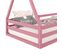 Lit Cabane Sila 90 X 200 Cm, En Pin Massif Rose