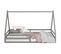 Lit Cabane Sila 90 X 190 Cm, En Pin Massif Gris