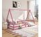 Lit Cabane Sila 90 X 190 Cm, En Pin Massif Rose