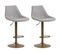 Lot De 2 Tabourets De Bar Stark Piètement En Métal Et Revêtement En Tissu Gris Clair