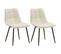 Lot De 2 Chaises Malaga En Tissu Coloris Blanc