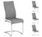 Lot De 4 Chaises Alba, En Tissu Gris Et Blanc