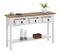 Table Console Campo Avec 3 Tiroirs, Style Mexicain En Pin Massif Blanc Et Brun