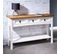 Table Console Campo Avec 3 Tiroirs, Style Mexicain En Pin Massif Blanc Et Brun